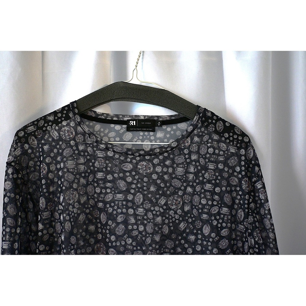 Raf Simons Mesh Gemstone Print Top Women Medium - Picture 3 of 7